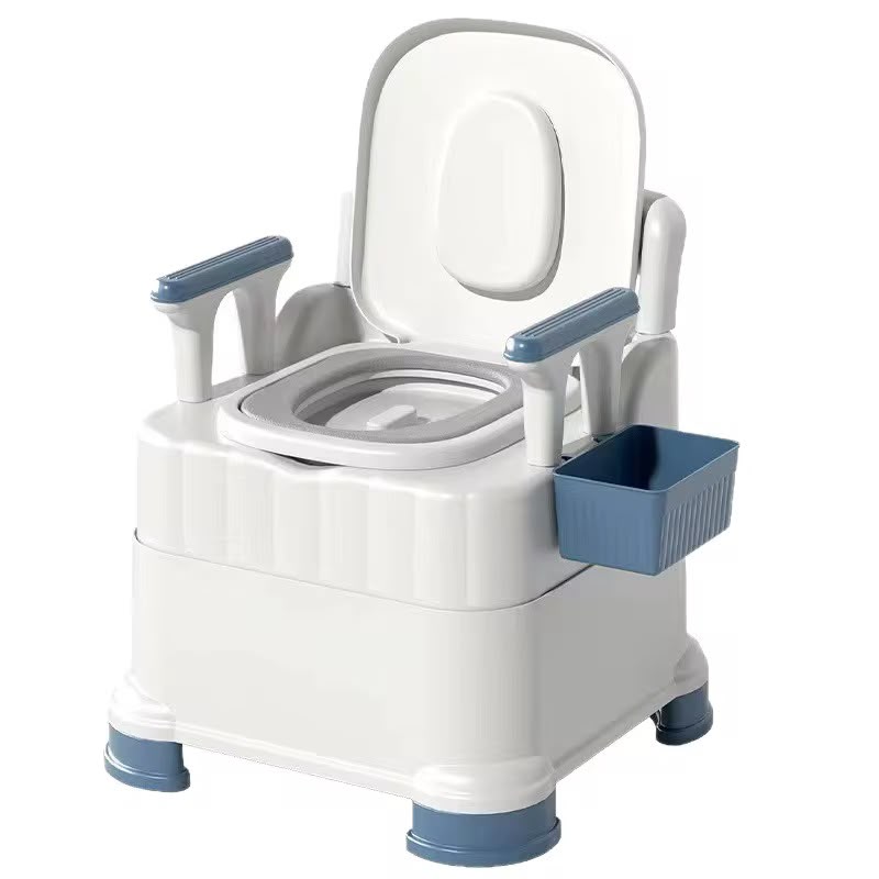 Chaise Toilette Portable avec Accoudoirs et Seau Amovible – Personnes Âgées & PMR