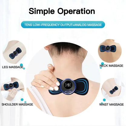 Masseur Électrique EMS TENS Sans Fil – 8 Modes, 19 Niveaux d'Intensité