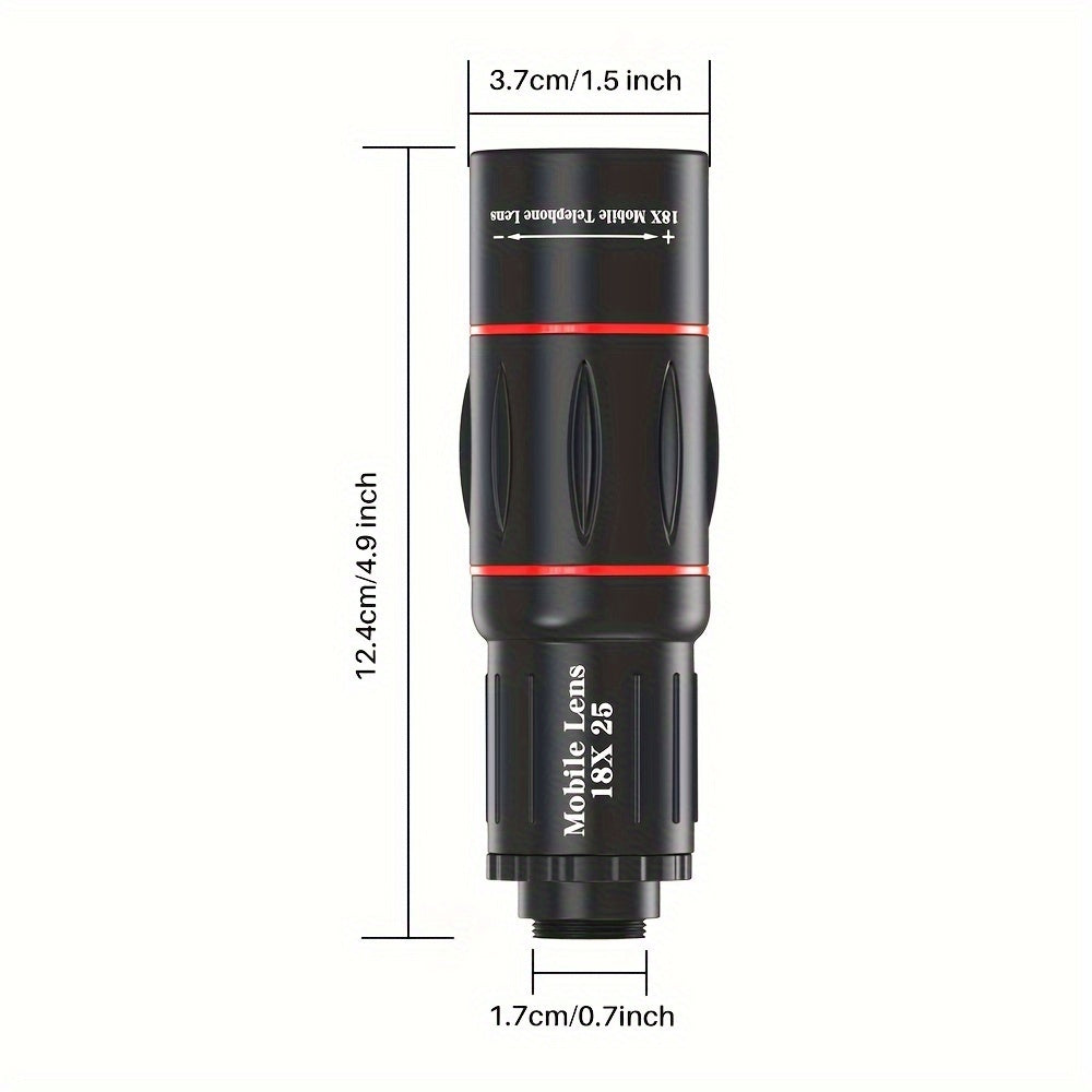 Objectif Télescopique 18x pour Smartphone – Zoom 18x25 avec Trépied & Support
