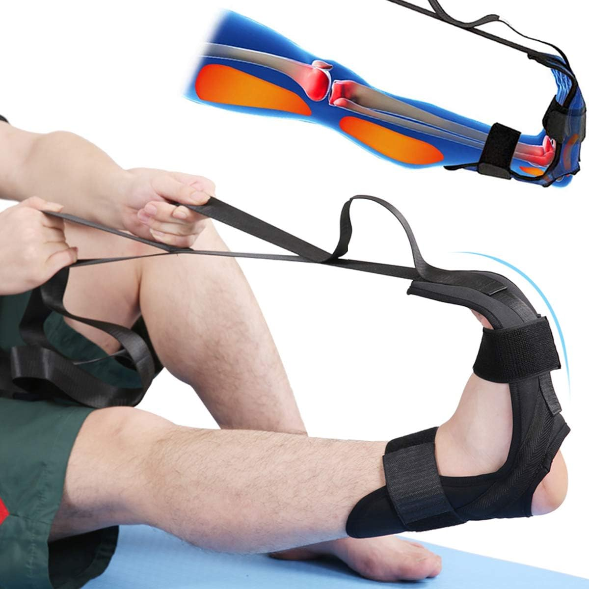 Sangle d'Étirement Pied & Cheville – Orthèse de Stretching Fasciite Plantaire