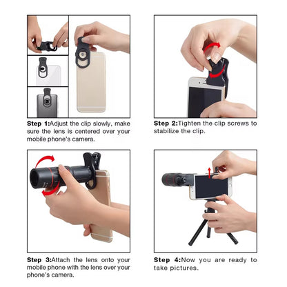 Objectif Télescopique 18x pour Smartphone – Zoom 18x25 avec Trépied & Support