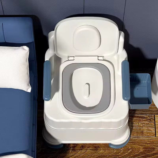 Chaise Toilette Portable avec Accoudoirs et Seau Amovible – Personnes Âgées & PMR