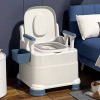 Chaise Toilette Portable avec Accoudoirs et Seau Amovible – Personnes Âgées & PMR