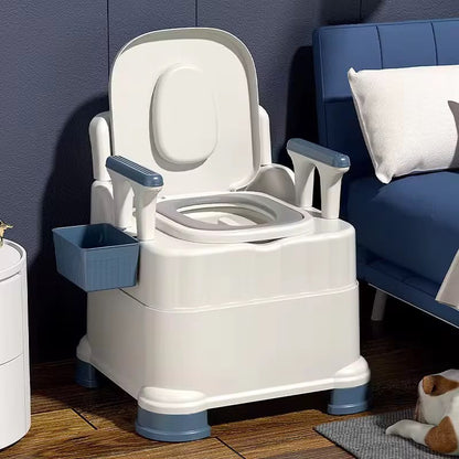 Chaise Toilette Portable avec Accoudoirs et Seau Amovible – Personnes Âgées & PMR