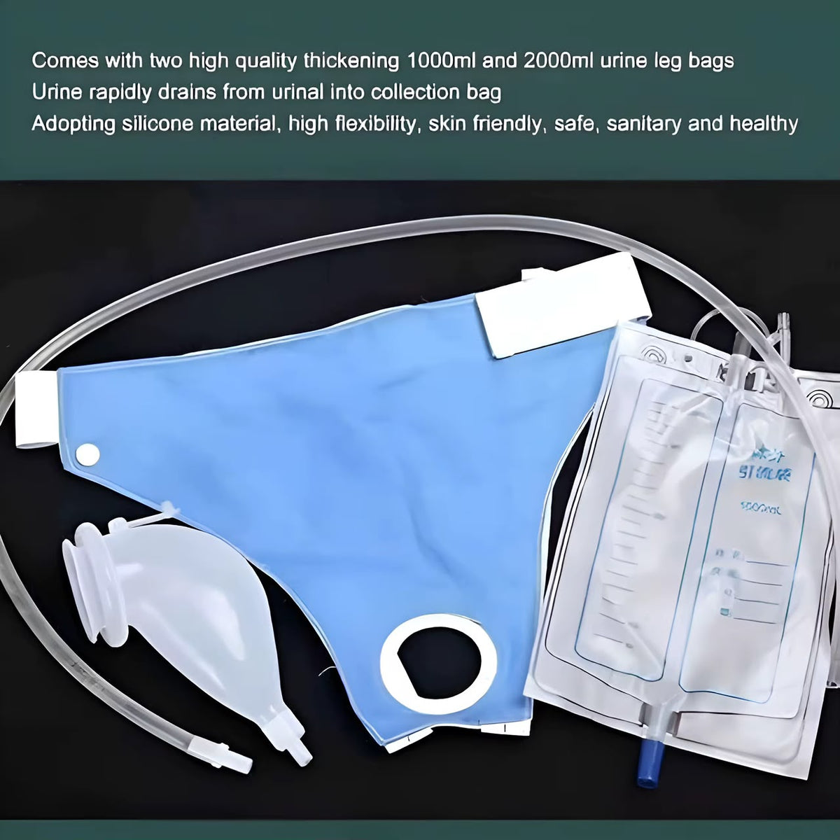 Culotte Urinaire avec Collecteur et Poche de Drainage – Homme
